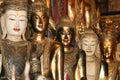 Gold Buddha statues, Thailand.