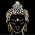 Gold buddha status Royalty Free Stock Photo