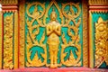 Gold buddhist temple carving, thailand