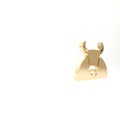 Gold Bull icon isolated on white background. Spanish fighting bull. 3d illustration 3D render Royalty Free Stock Photo