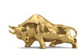 Gold bull on white background.3D illustration. Royalty Free Stock Photo