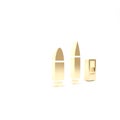 Gold Bullet and cartridge icon isolated on white background. 3d illustration 3D render