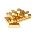 Gold bullion bars isolated on white background Royalty Free Stock Photo