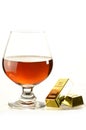 Gold Bullion and Cognac Royalty Free Stock Photo