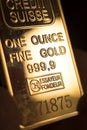 Gold bullion ingot 999.9 bar Royalty Free Stock Photo