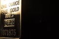 Gold bullion ingot 999.9 bar Royalty Free Stock Photo