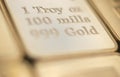 Gold bullion ingot bar Royalty Free Stock Photo