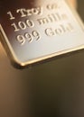 Gold bullion ingot bar Royalty Free Stock Photo