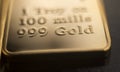 Gold bullion ingot bar Royalty Free Stock Photo