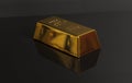 Gold bullion isolated on black background Royalty Free Stock Photo
