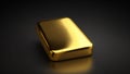 Gold bullion isolated on black background. 3d render Royalty Free Stock Photo