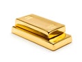 Gold bullion isolated on white background, business wealth and success concept Royalty Free Stock Photo