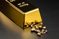 Gold bullion and nuggets Royalty Free Stock Photo