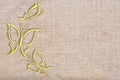 Gold butterfly on background fabrics gray