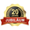 button 20 years jubilee & x28;in german& x29;