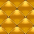 Gold button-tufted rhombic leather background