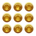 Gold button web icons, set 29 Royalty Free Stock Photo