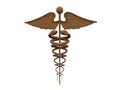 Gold caduceus Royalty Free Stock Photo