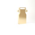 Gold Can container for milk icon isolated on white background. 3d illustration 3D render Royalty Free Stock Photo