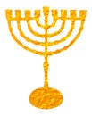 Gold candelabrum isolated on white background