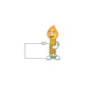 Gold candle cute cartoon character with a board