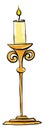 Gold candlestick, illustration, vector Royalty Free Stock Photo