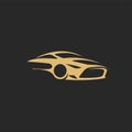 Gold car logo template vector illustration. Royalty Free Stock Photo