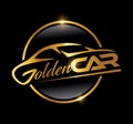 Gold Car Logo Vector icon Royalty Free Stock Photo
