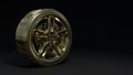 Gold car wheels and alloy wheels