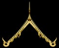 Gold carved ornament frame art isolated on black background. Clipping path