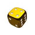 Gold casino dice Royalty Free Stock Photo