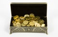 Gold casket and gold coins