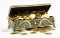 Gold casket and gold coins