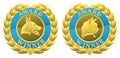 Gold cat and dog pet medals