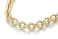 A gold chain with a gold clasp Royalty Free Stock Photo