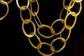 Gold chain isolated on black Royalty Free Stock Photo