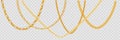 Gold chain isolated. Vector necklace on white background