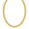 Gold chain isolated. Vector necklace