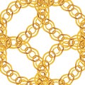 Gold Chain Jewelry Seamless Pattern Background. Vector Illustration Royalty Free Stock Photo