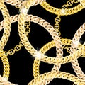 Gold Chain Jewelry Seamless Pattern Background Royalty Free Stock Photo