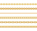 Gold Chain Jewelry Seamless Pattern Background. Vector Illustration Royalty Free Stock Photo