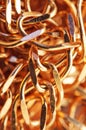 Gold chain. Links in chain. Gold background. Macro Royalty Free Stock Photo