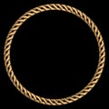 Gold chain round frame. Golden circle frames with necklace patterns isolated on black background. Border template Royalty Free Stock Photo