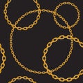 Gold chain seamless pattern Royalty Free Stock Photo