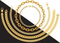 Gold chains in different sizes