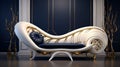 Futuristic Victorian Chair: Elegant White And Gold Design