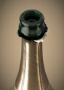 Gold Champagne Bottle Open Neck Royalty Free Stock Photo