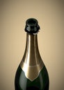 Gold Champagne Bottle Open Neck Royalty Free Stock Photo
