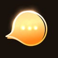 Gold chat icon vector illustration dialog text on dark background Royalty Free Stock Photo