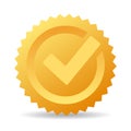 Gold check mark vector icon Royalty Free Stock Photo